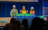 A lunch sponsored by Royal Caribbean Group brands had sales execs Joe Leon of Silversea, Vicki Freed of Royal Caribbean International and Katina Athanasiou of Celebrity Cruises hard at work.