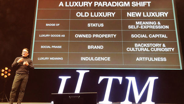 Aaron Lau, founder and CEO of technology and branding firm Gusto Collective, speaking at ILTM Cannes.