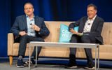 Dozens of CEOs, presidents and executives addressed the advisor audience, including Royal Caribbean Group CEO Jason Liberty, left, with Travel Weekly editor in chief Arnie Weissmann.