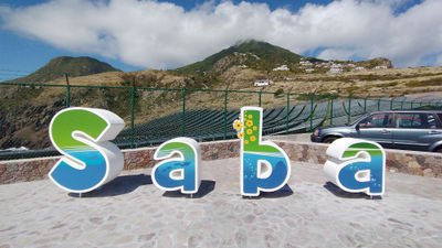 Solar panels near Juancho E. Yrausquin Airport in Saba.