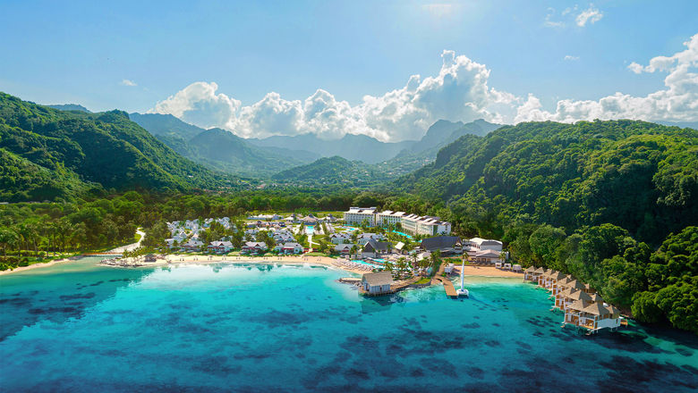 An aerial view of the Sandals Saint Vincent and the Grenadines.