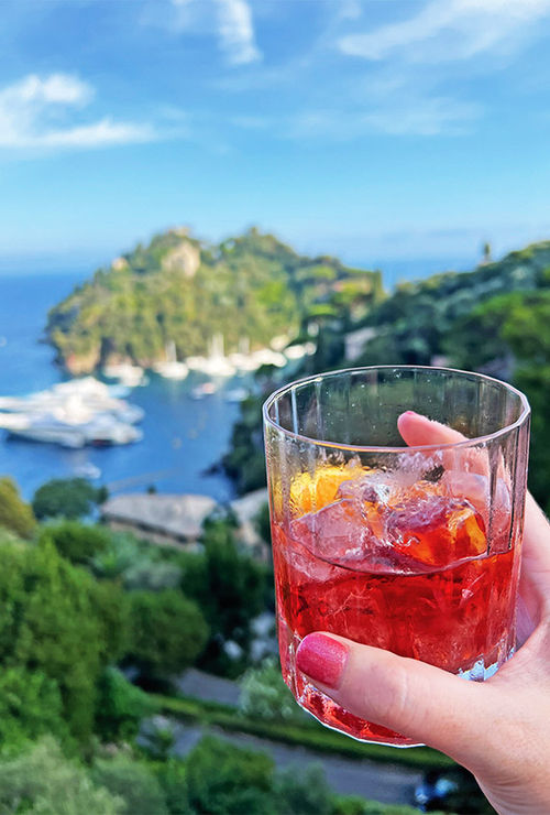 Superlative views of the harbor from La Terrazza Bar during aperitivo time.